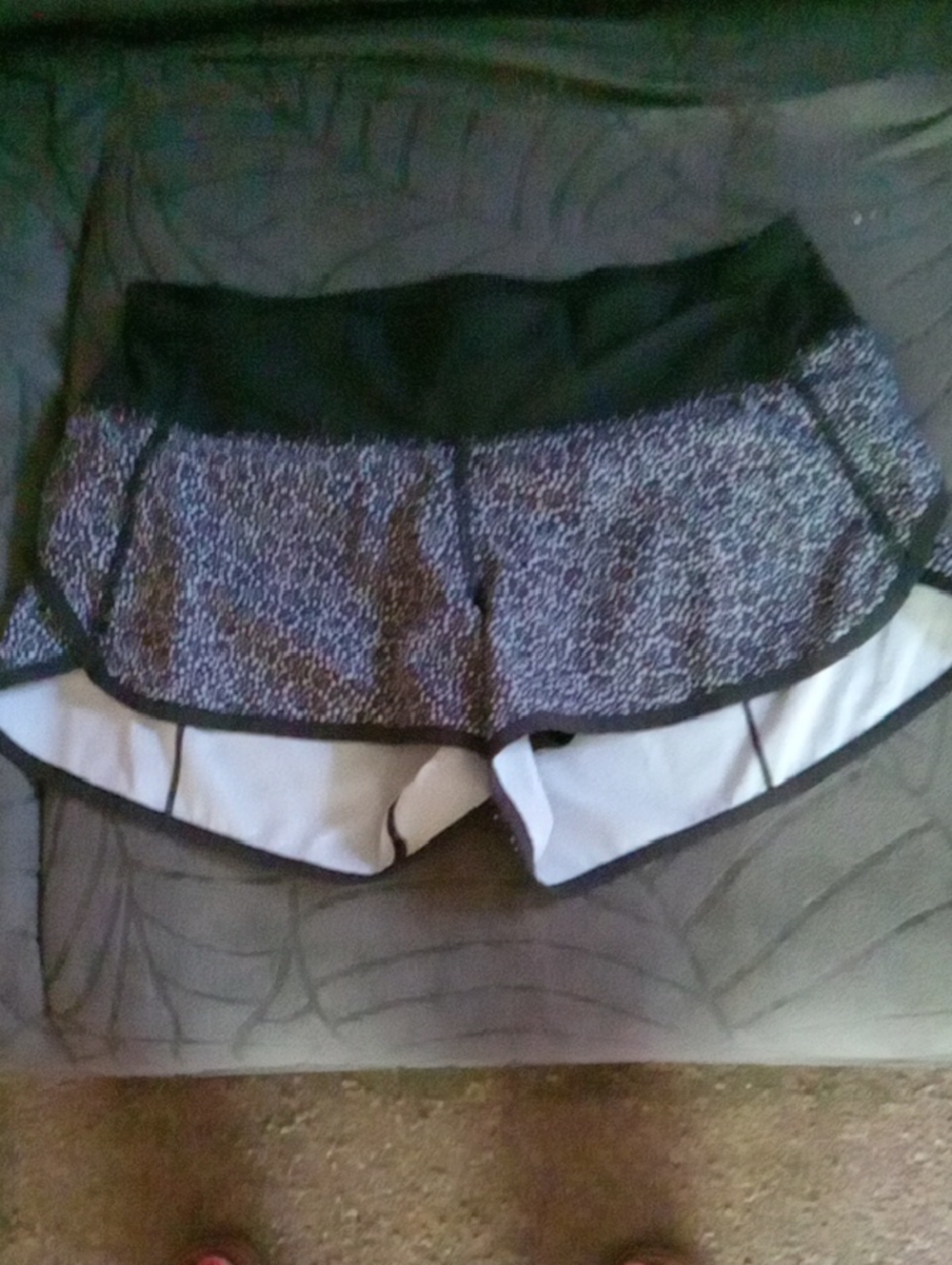 Black and White Layered Active Shorts